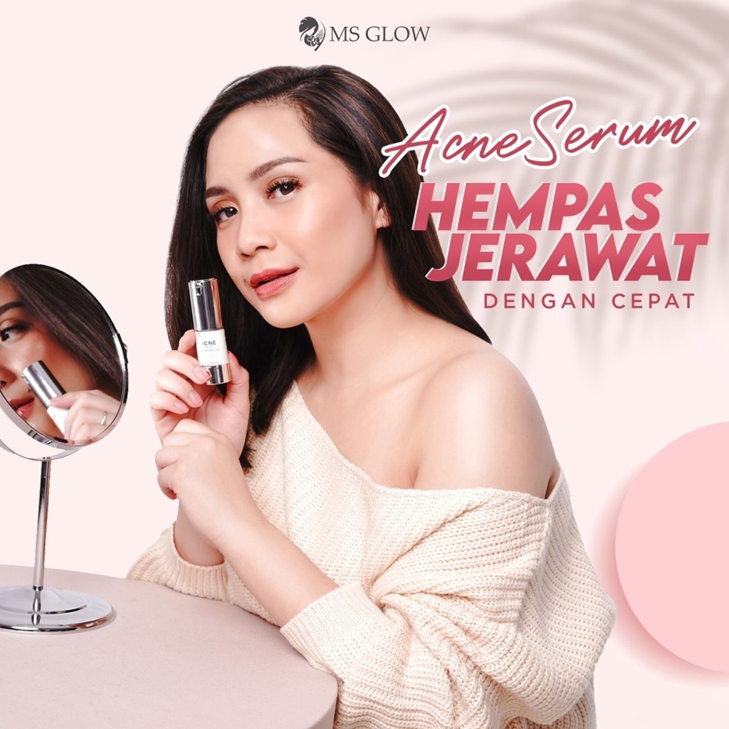 MS Glow Essence Acne Serum Rumah Cantik 354 Serum Perawatan Wajah yang dapat Melembabkan dan Memudarkan Bekas Jerawat