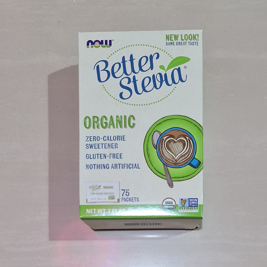 Now Foods Better Stevia Organic Zero Calorie Sweetener 75 x 1 Gram