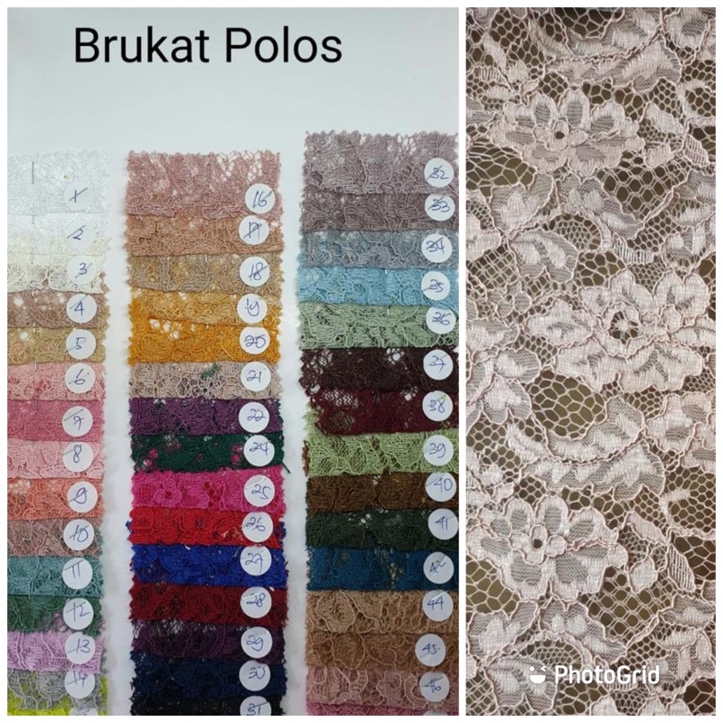 Bahan Kain BROKAT POLOS Per Roll - GROSIR BROKAT