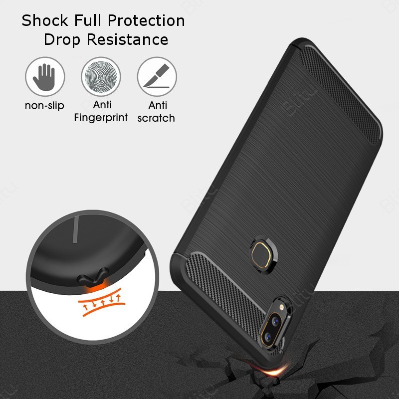 Ipaky Carbon Armor Soft Case OPPO F1 F1s F3 F5 F7 F9 F11 F15 R7 R7s R9 R9s R10 Pro Plus Youth Lite