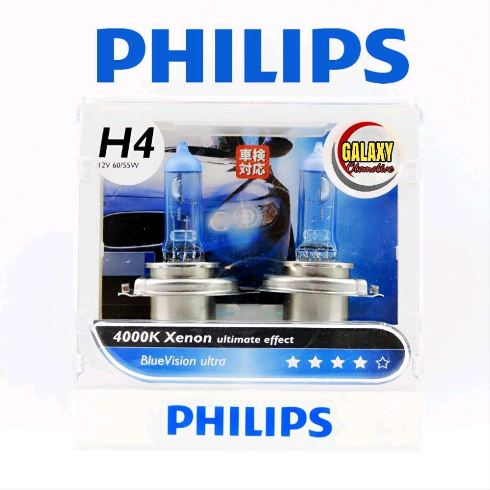 Philips H4 Xenon Blue Vision Ultra 4000 Kelvin *60/55w* [ Harga/set ]