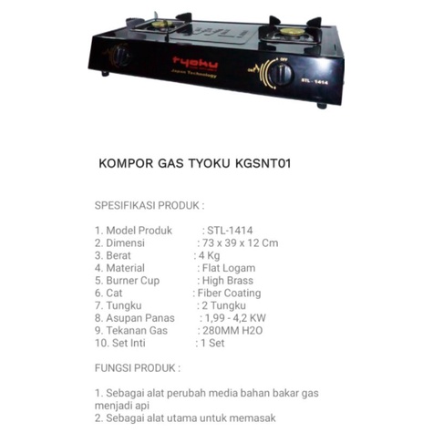 kompor gas tyoku japan