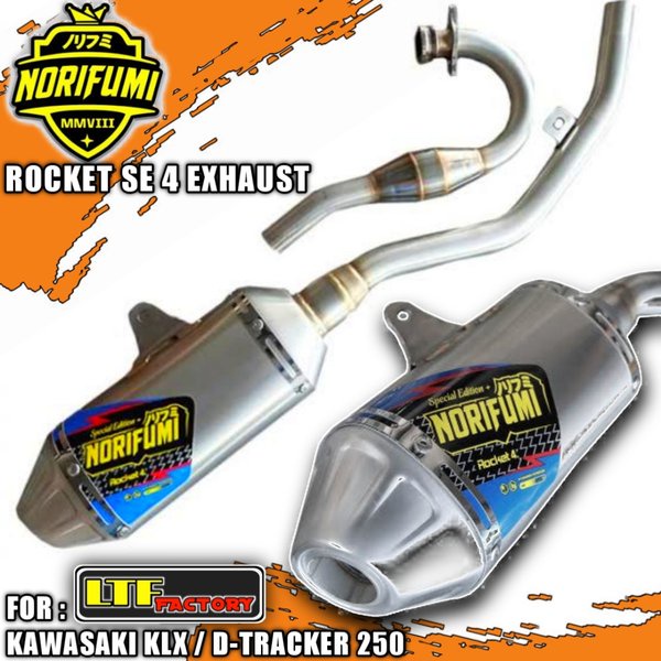 KAWASAKI KLX 250 - D-TRACKER 250 - NORIFUMI ROCKET SE 4 SERIES FULL SYSTEM EXHAUST - KNALPOT RACING 