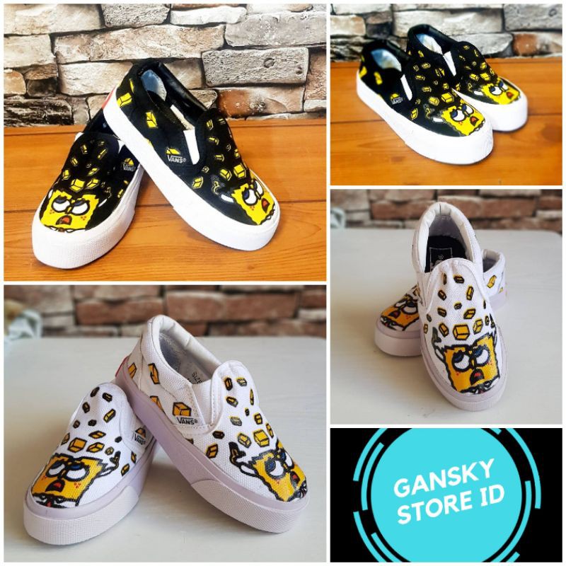 SEPATU ANAK SLIP ON VANS SPONGEBOB PREMIUM QUALITY VANS KIDS SLIP ON