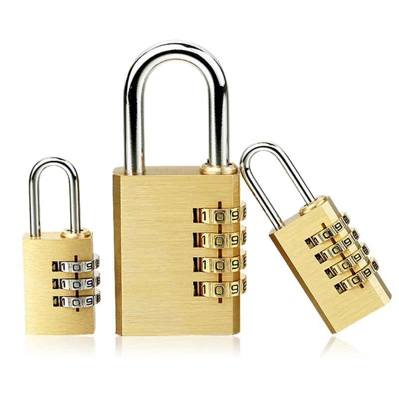Grab Medan Gembok Koper Padlock 4 Digit Combination Solid Brass Stainless Steel 21x60mm KAK MMS