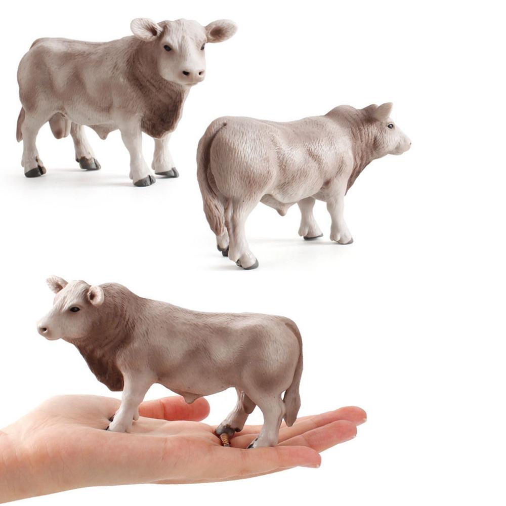 Wonder 1/6pcs Cow Action Figure Hadiah Zoo Farm Hewan Mainan Menyenangkan Model Model Plastik