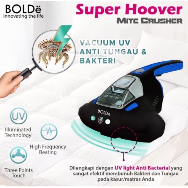 Promo !!! Vacum Super HOOVER MITE CRUSHER Black Blue Colour Original BOLDe