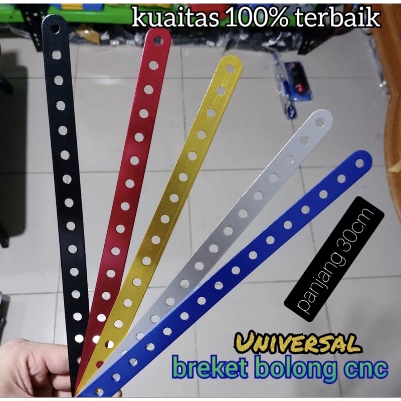 Breket Bolong Plat Besi Bolong Serba Guna Universal Multifungsi ukuran 30cm bisa melengkung bahan tipis