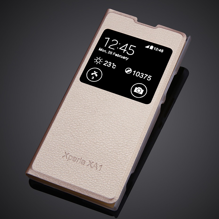 New Flip View Window Phone Case Sony Xperia XA1 Case 5.0 inch PU Leather