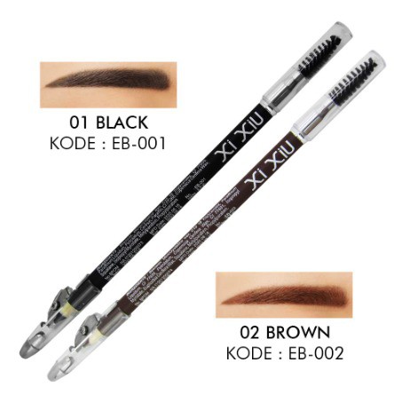 XI XIU Eyebrow Pencil | Pensil Alis 2 in 1 Eye Brow Xixiu Black Brown