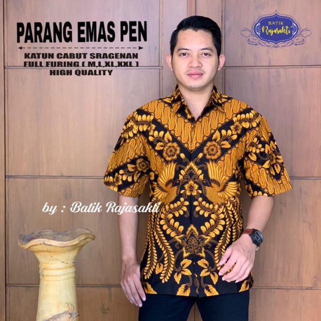 Batik Pria PARANG EMAS PENDEK FULL FURING Katun Halus Ori Solo