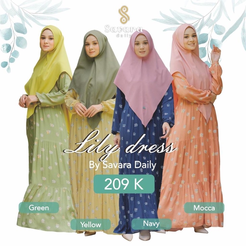 LILY DRESS BY SAVARA DAILY,SET GAMIS DAILY MURAH