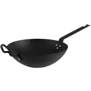 Bima Chefs Black Steel Western Wok 32 cm / Wajan Kwalik Baja Hitam