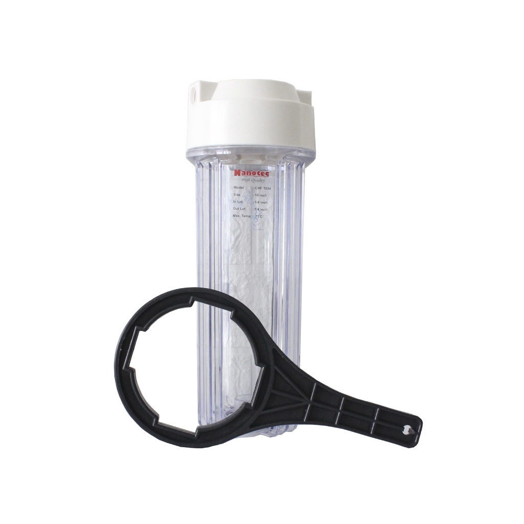 Housing Filter Air Nanotec 10&quot; Clear Drat 1/4&quot;