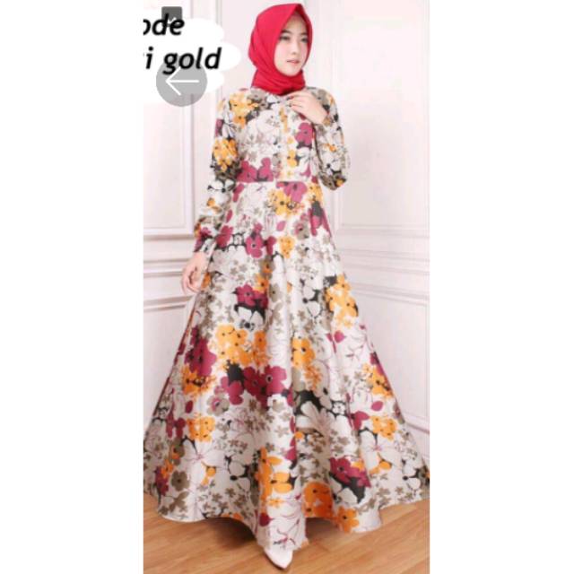 Gamis Hyget Busui Motif Bunga Cantik