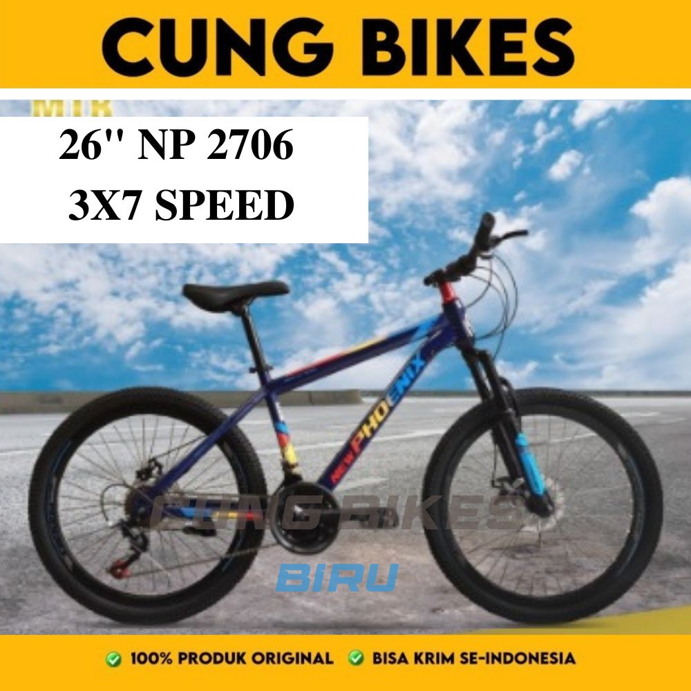 Sepeda Gunung Phoenix 24 &amp; 26 Inch NP-2705 - 2706 Disc Brake depan Belakang