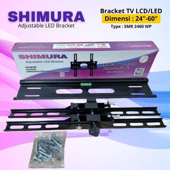 Shimura Bracket TV LCD / LED / PLASMA 24&quot;-60&quot; Adjustable with Waterpass SMR2460WP