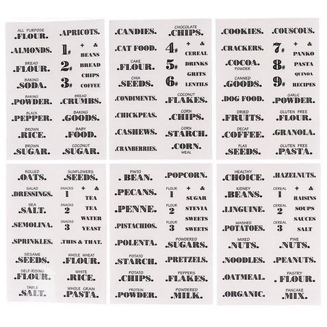 Food Jar Label Sticker - Stiker Label Toples Makanan (132pcs)