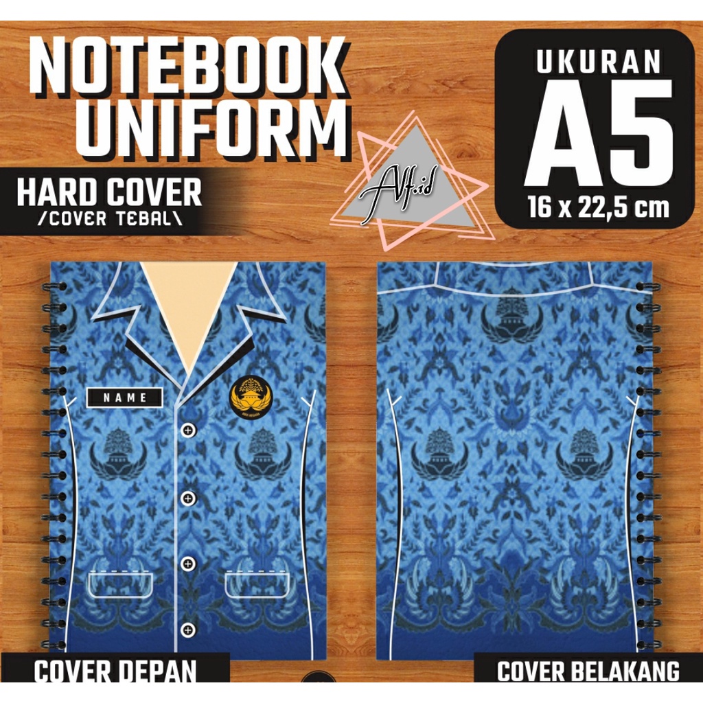 

Notebook Jilid Kawat Spiral A5 Custom Seragam PNS Kertas HVS / Hardcover / 60 lembar / Bergaris