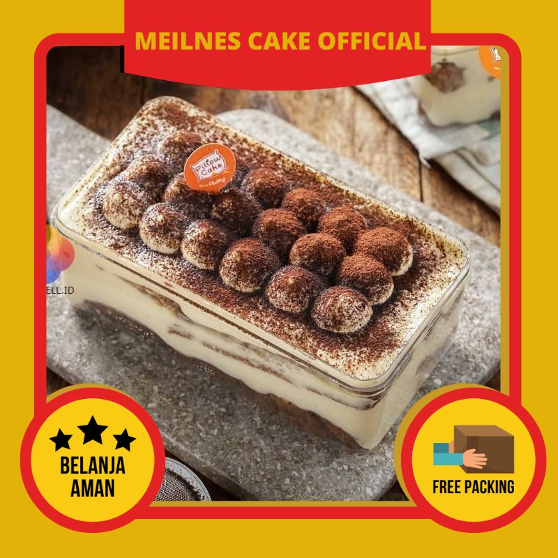 

Meilnes - Pillow Cake - Tiramisu Cake Dessert Box by Bolu Lumer PillowCake Kue Bandung