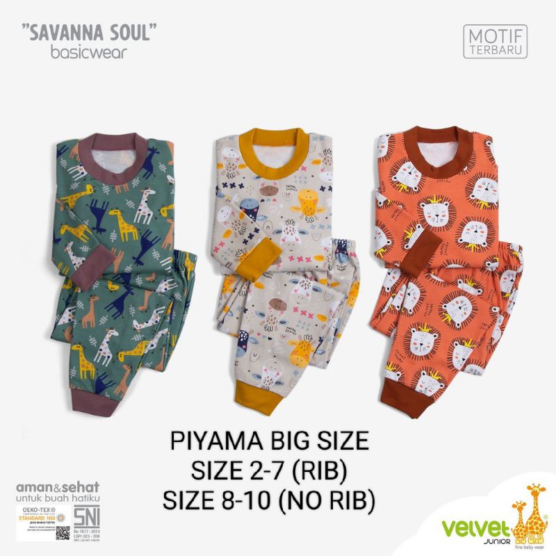 VELVET JUNIOR PIYAMA BIG SIZE 2-10 TAHUN