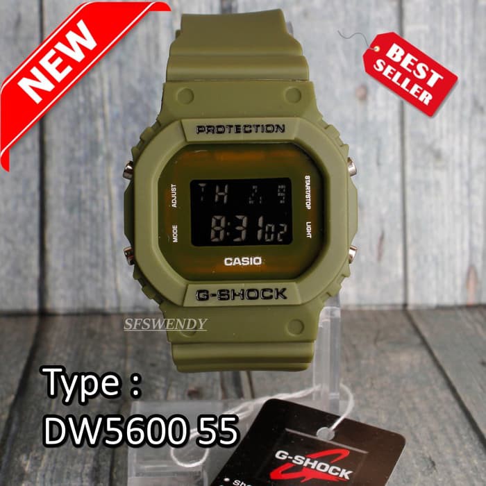 G Shock Army DW-5600 GLS-5600 Hijau green army jam tangan digital pria