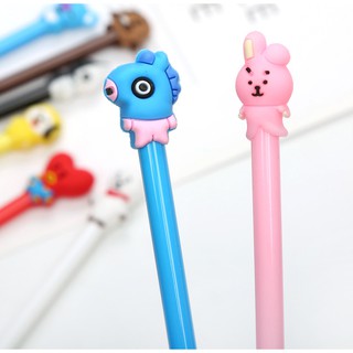 pulpen gel kartun bts bt21 karakter lucu bangtan kpop pena