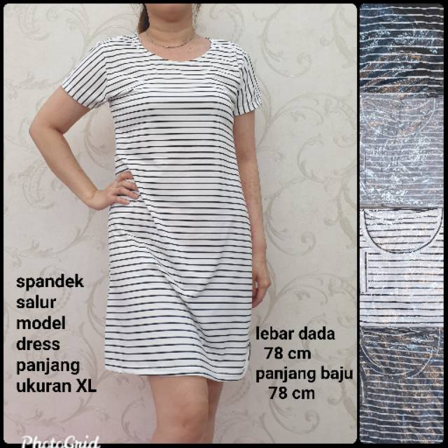 Spandek dress salur ukuran L.cocok buat abg dewasa.