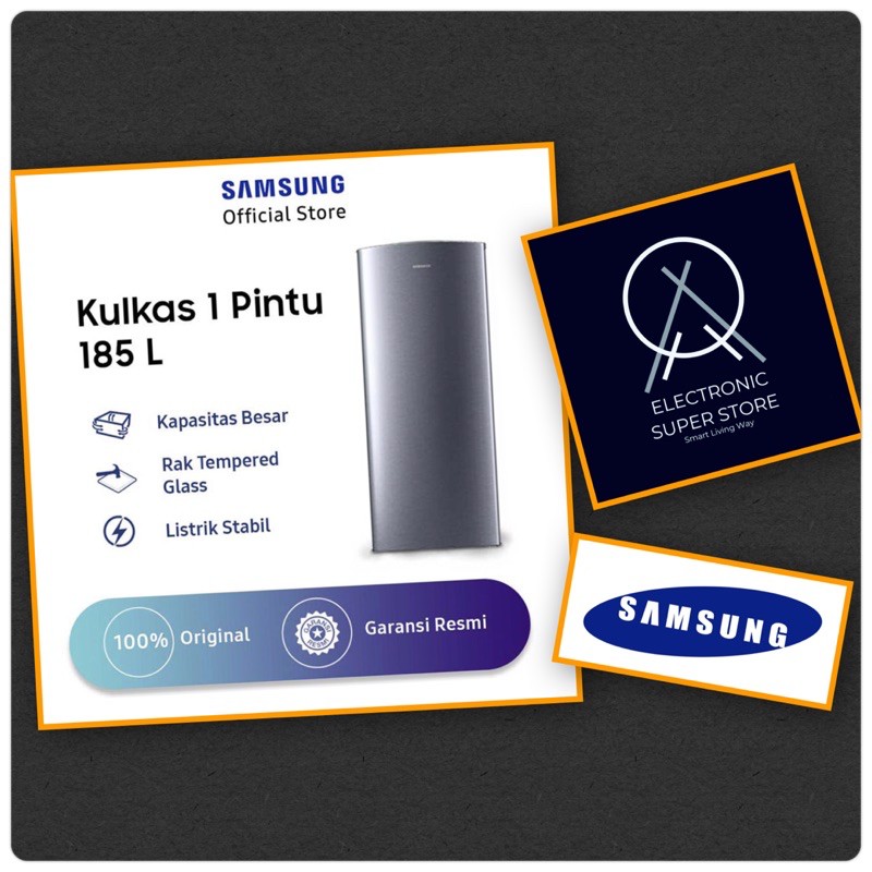 KULKAS 1 PINTU SAMSUNG RR18T1001SA/SE ELEGANT FLAT DOOR