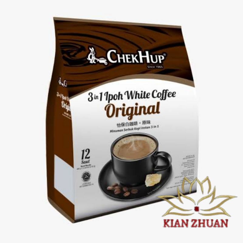 Chekhup White Coffee 2in1, 3in1, Rich / Teh Tarik / Kokoo Cokelat, Hazelnut