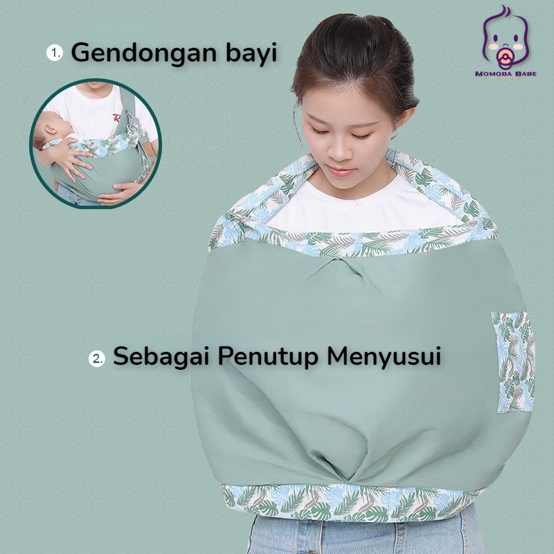 MOMO Geos Gendongan Bayi Samping/ 2in1 Multifungsi Baby Carrier Atau Sebagai Penutup Menyusui/ Kain Gendongan Bayi Kaos