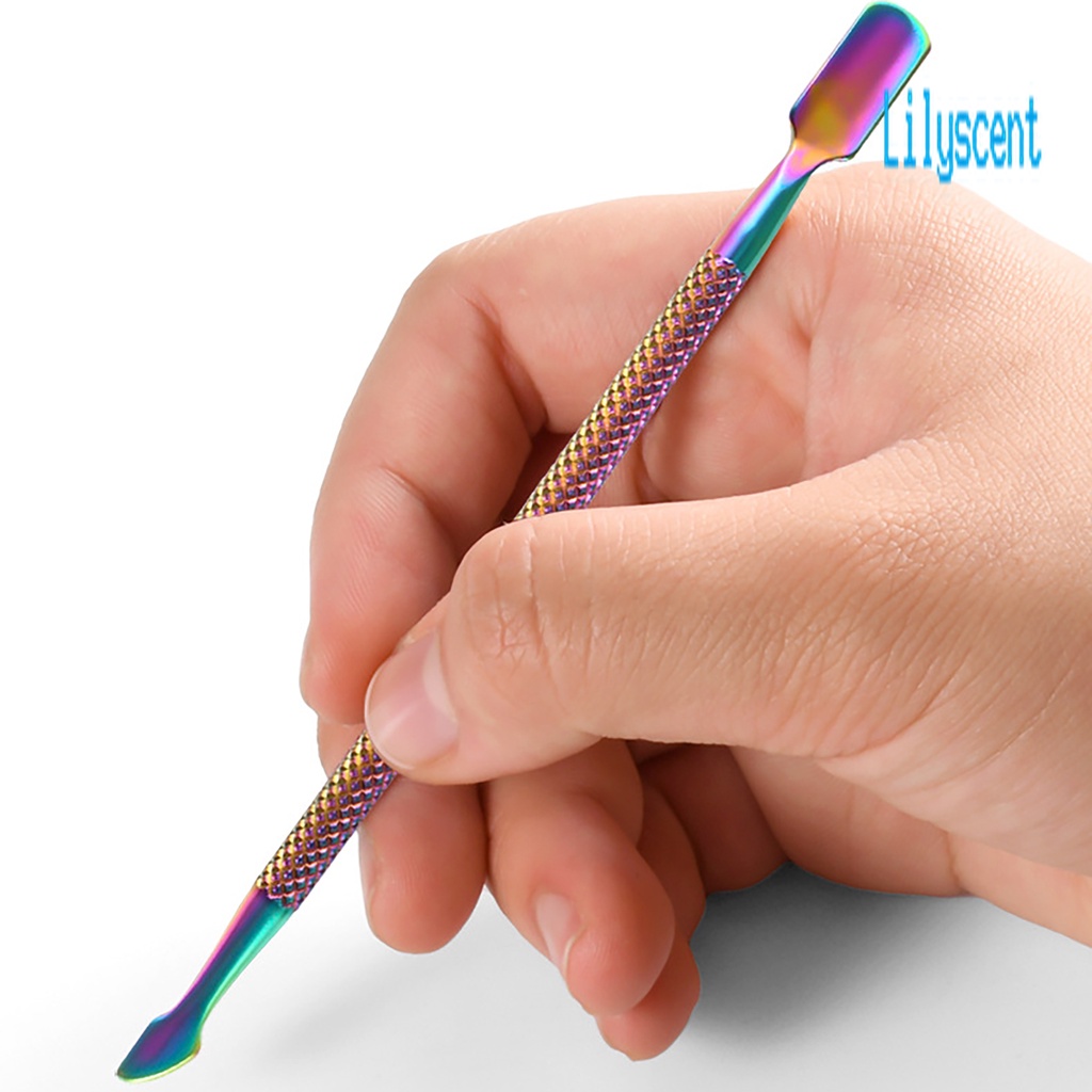 Pusher Kutikula Kepala Ganda Bahan Stainless Steel Anti Karat Untuk Rumah