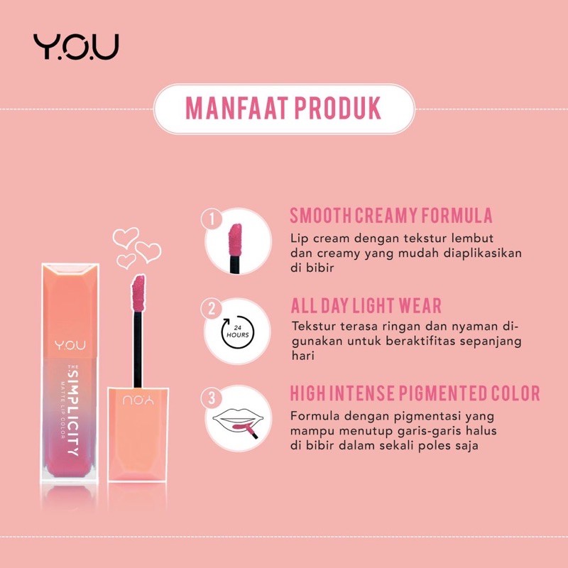 The Simplicity Matte Lip Color ( YOU MAKEUPS OFFICIAL STORE )
