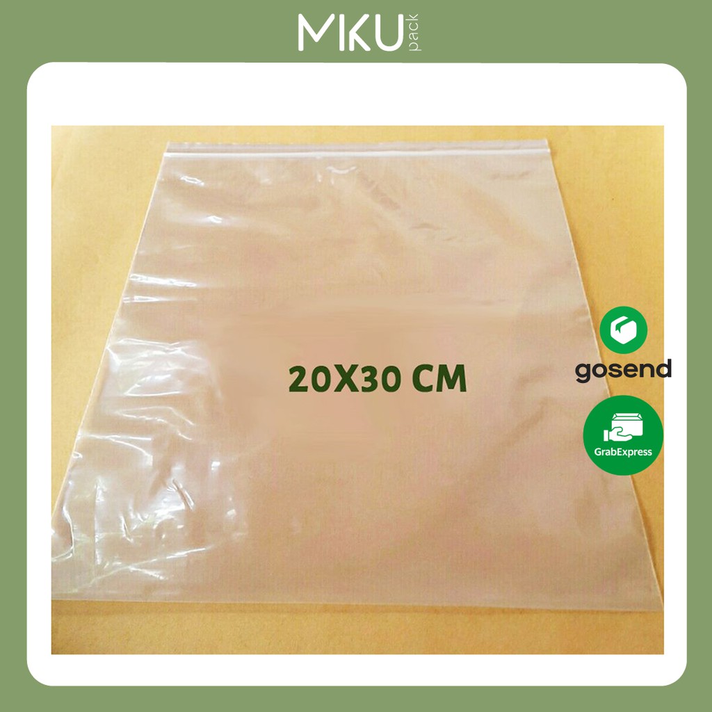 PLASTIK KLIP PACKING KEMASAN ONLINE SHOP PLASTIK  - PLASTIK KLIP PUTIH 20x30 cm (100 pcs)