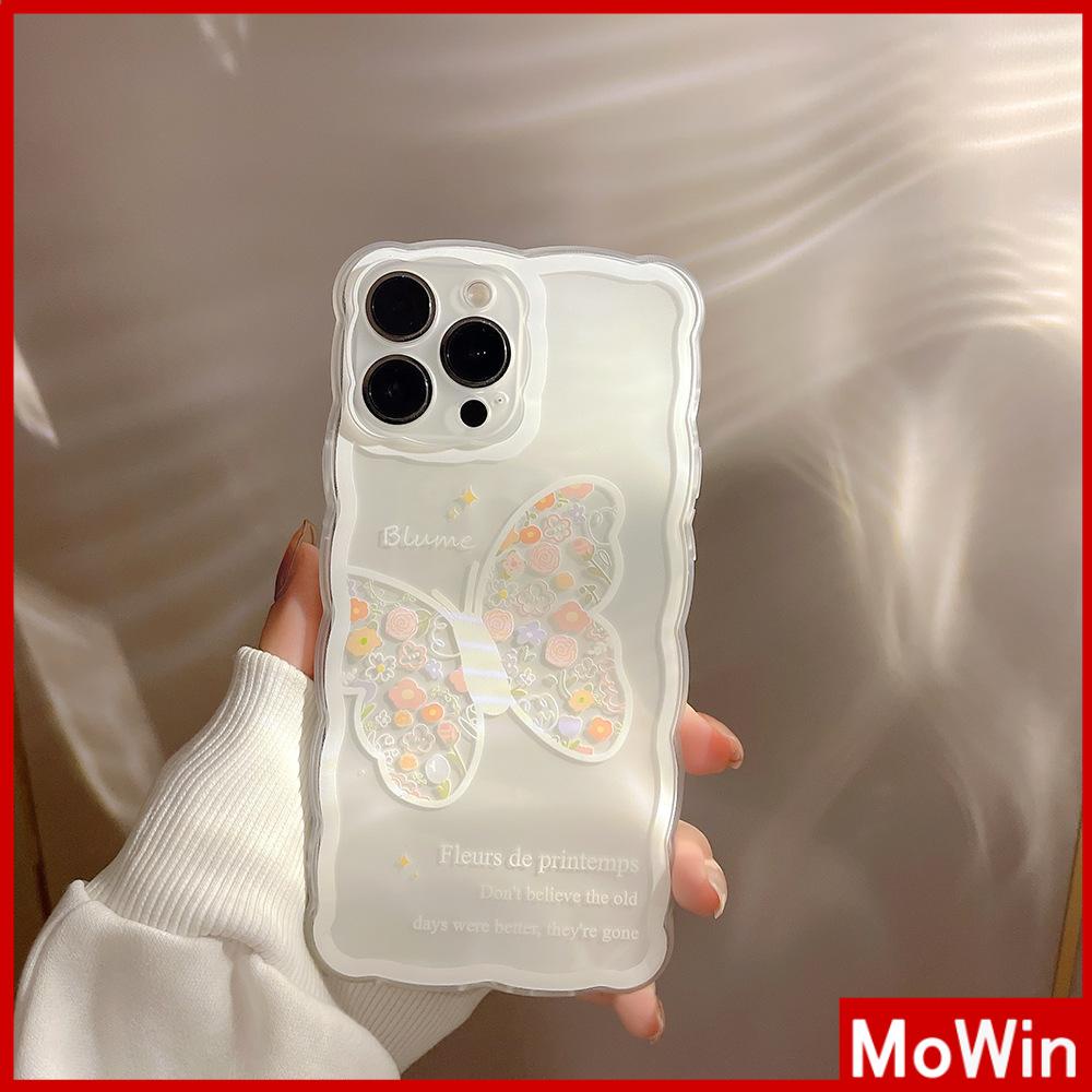 Soft Case Silikon Transparan Anti Slip Shockproof Motif Bunga Butterfly Untuk iPhone 13 Pro Max 12 Pro Max 11 7 Plus