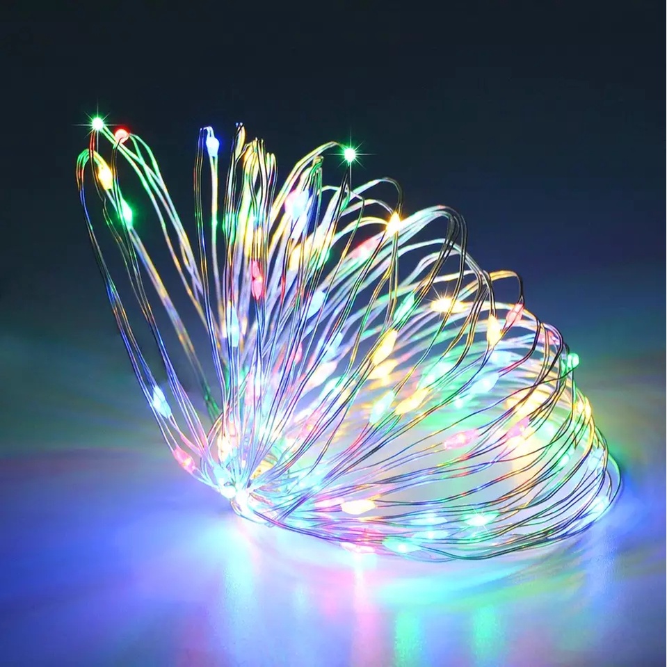 Lampu LED Kawat Fairy Light Baterai / Lampu Tumblr Kawat 10 Meter 100 LED - Warna Warni