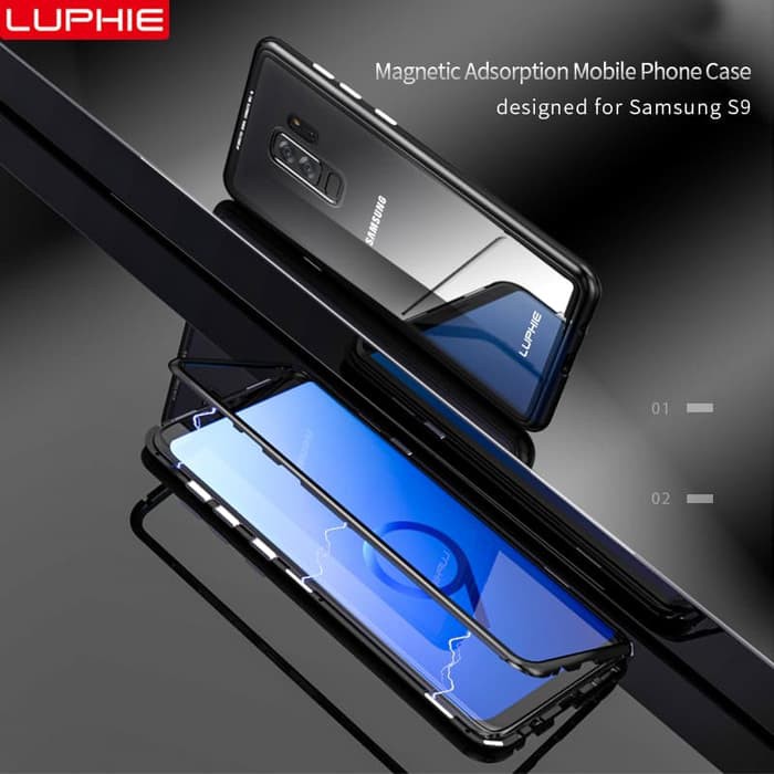 LUPHIE Samsung S9 / S9+ Magnetic Aluminium Tempered Glass Case