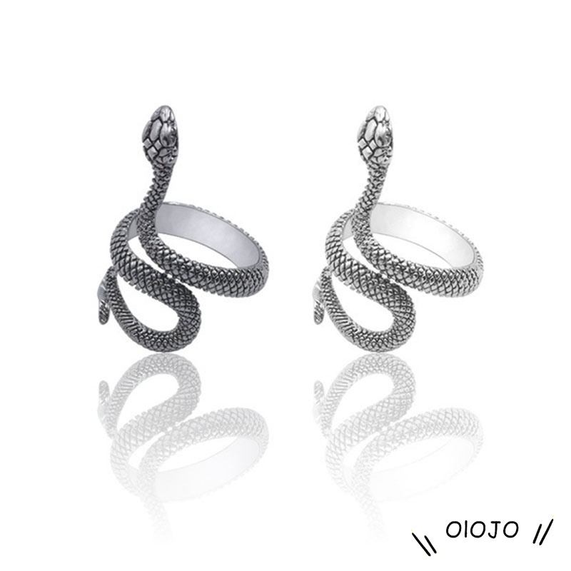 Cincin Pria / Wanita Desain Ular Adjustable Gaya Punk Untuk Pesta / Hadiah - ol