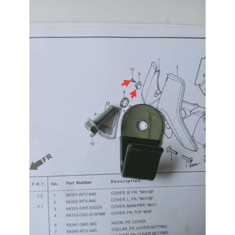 Gantungan Barang set Baut  Original Honda Astrea Grand Impresa Legenda Star Prima