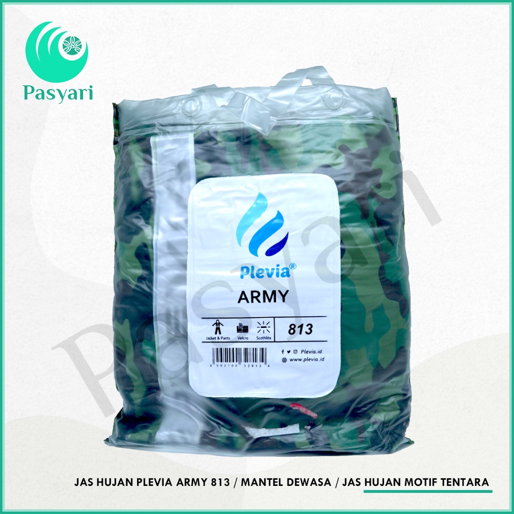 Jas Hujan Plevia Army 813 / Mantel dewasa / jas hujan motif tentara
