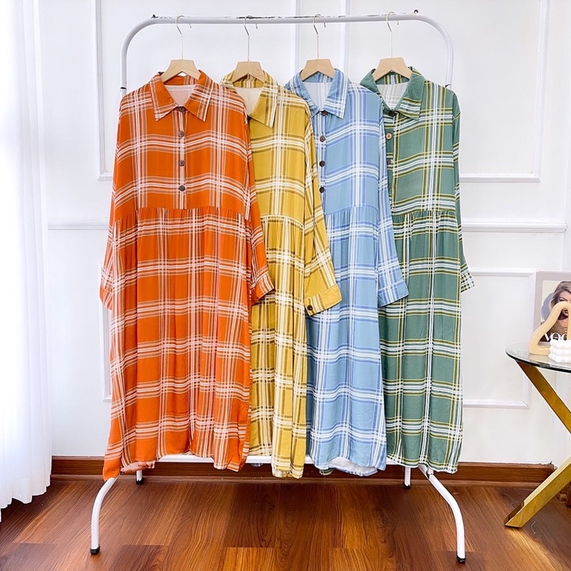 VIOLEN TARTAN MIDI DRESS