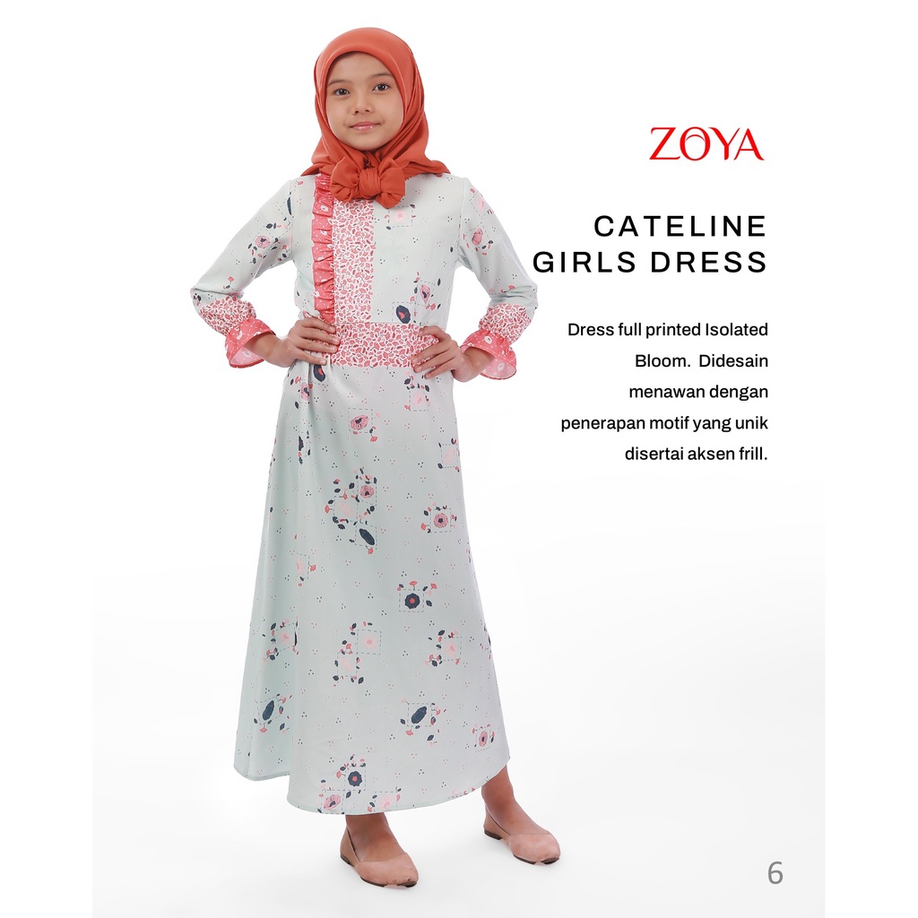 Zoya Pakaian Muslim Wanita Gamis Anak Best Seller Cateline Girs Dress