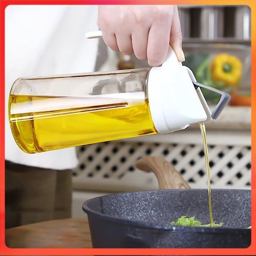 TOLNYAK Botol Minyak Goreng Anti Aesthetic Estetik Unik Kecap Cuka Saos Dengan Kaca Tebal Tutup Otom