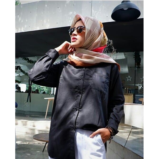 Kemeja Wanita Kerja Polos Busui Katun Toyobo Bayar ditempat marimofashions-KEMEJA TOYOBO Hitam