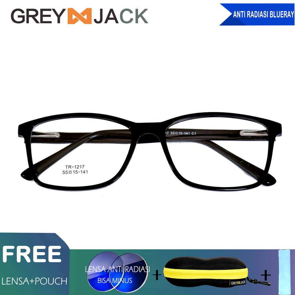 

Grey Jack Frame Kacamata Fashion TR90 Ringan dan Kuat untuk Pria & Wanita dengan Lensa Normal 1217