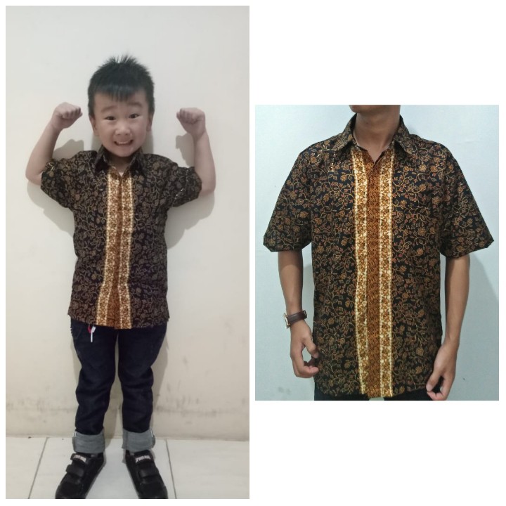 SB Collection Couple Dadboy Igo Atasan Kemeja Batik Lengan Pendek Anak Dan Ayah