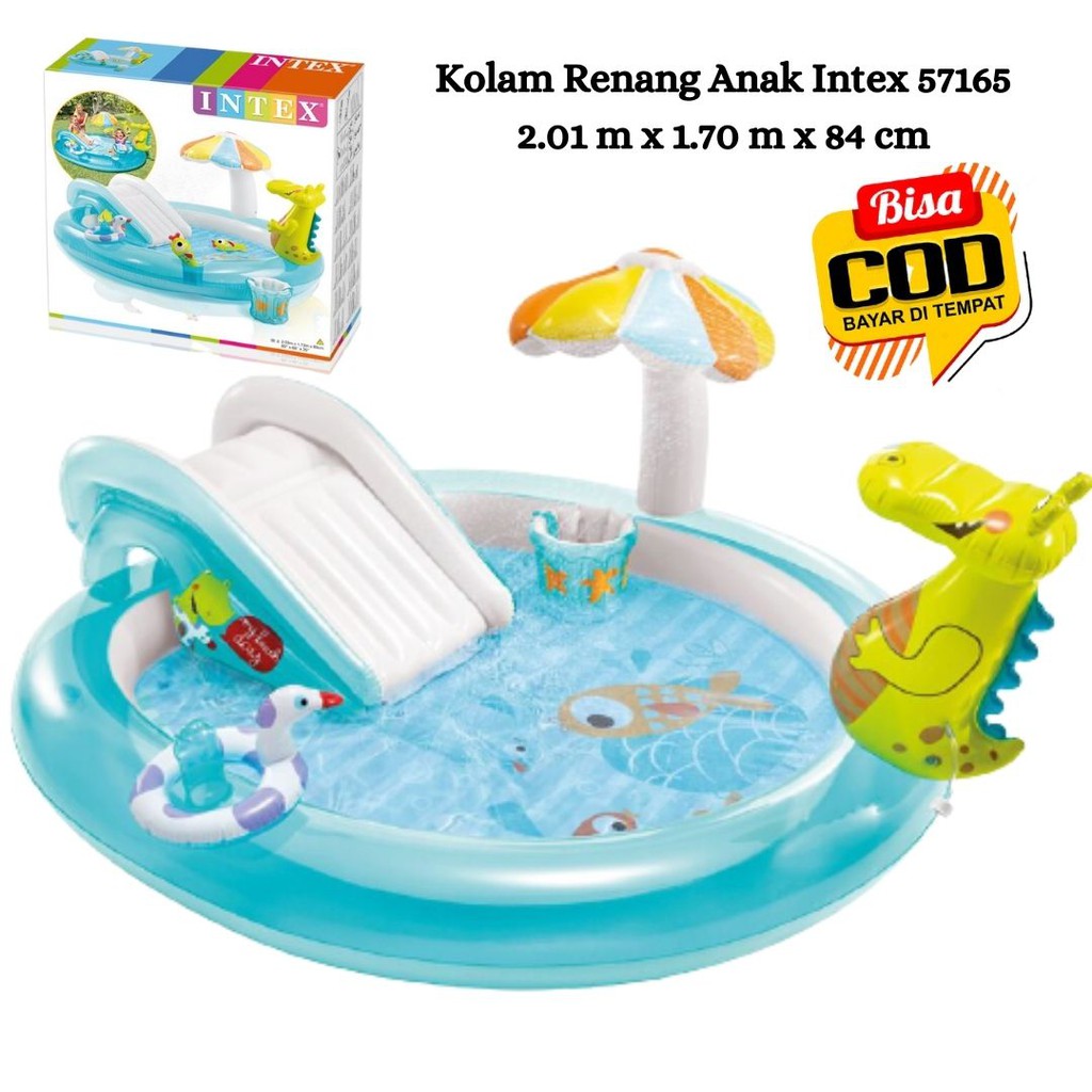 Kolam Renang Anak Intex 57165 Play Center Perosotan 2.01mx1.70mx84cm Kolam Renang Portable