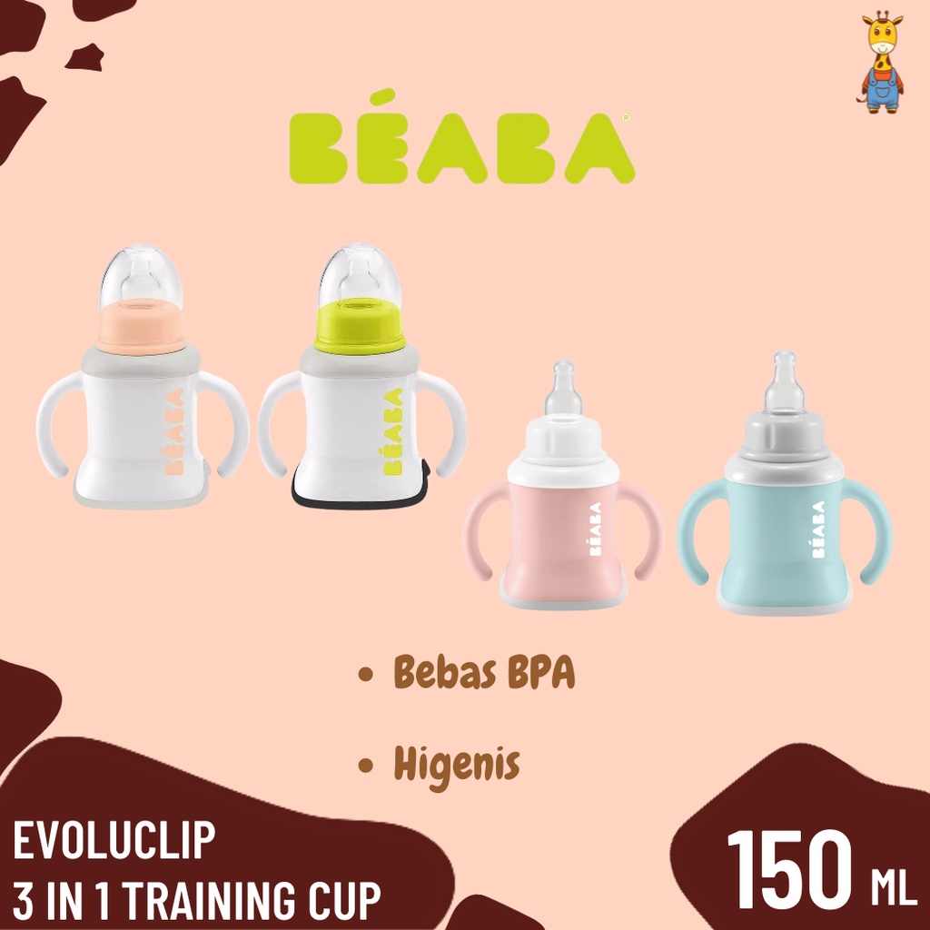 Beaba 3 in 1 Training Cup 5 oz / 150 ml - Evoluclip