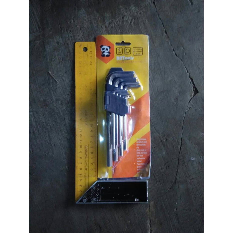 Kunci L Hexagon Hex Key Set 9pcs Sedang DRAMASHOP