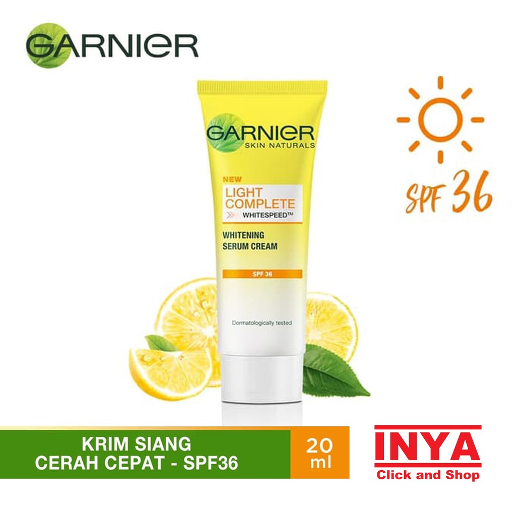 GARNIER LIGHT COMPLETE YUZU WHITENING SERUM DAY CREAM 20ml - Krim Siang Wajah